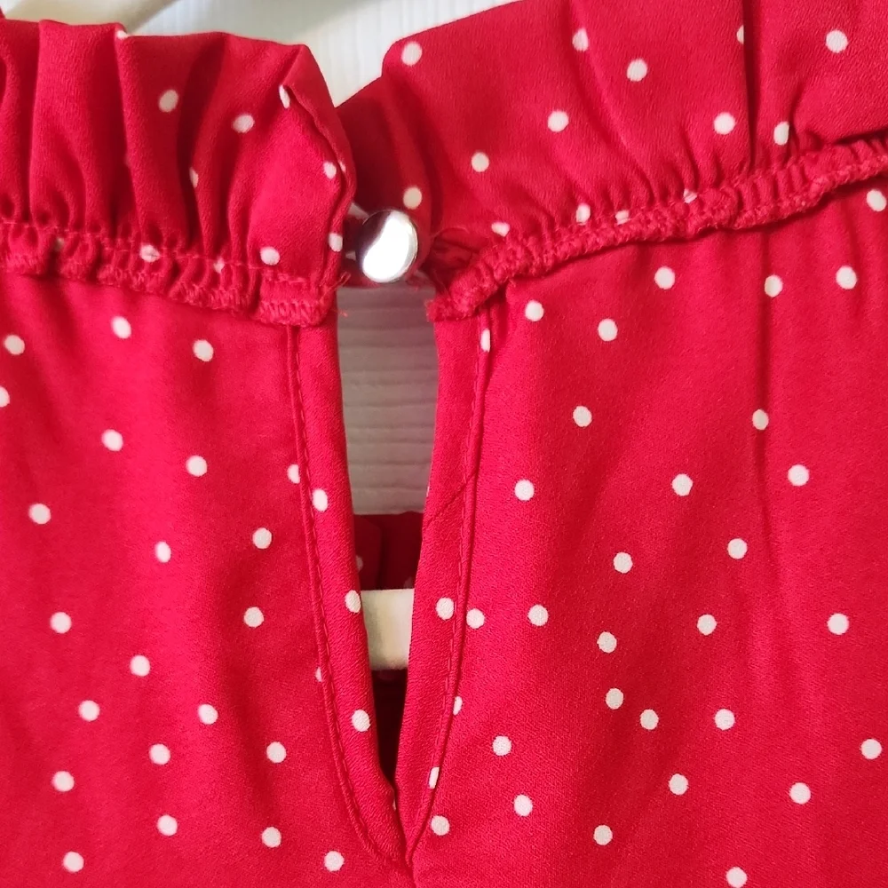 Red Polka Dot Sleeveless Dress- Last Chance - Picture 6 of 9